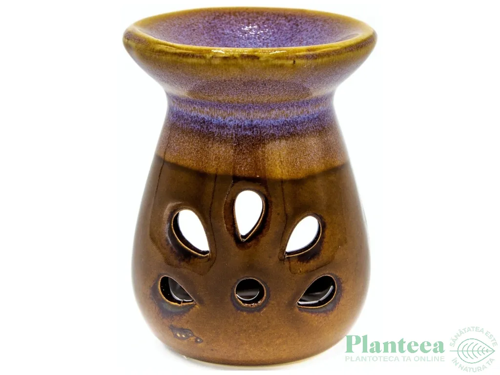 Vas ceramic aromatizor 5petale lila~maro 1b - AROMA LAND