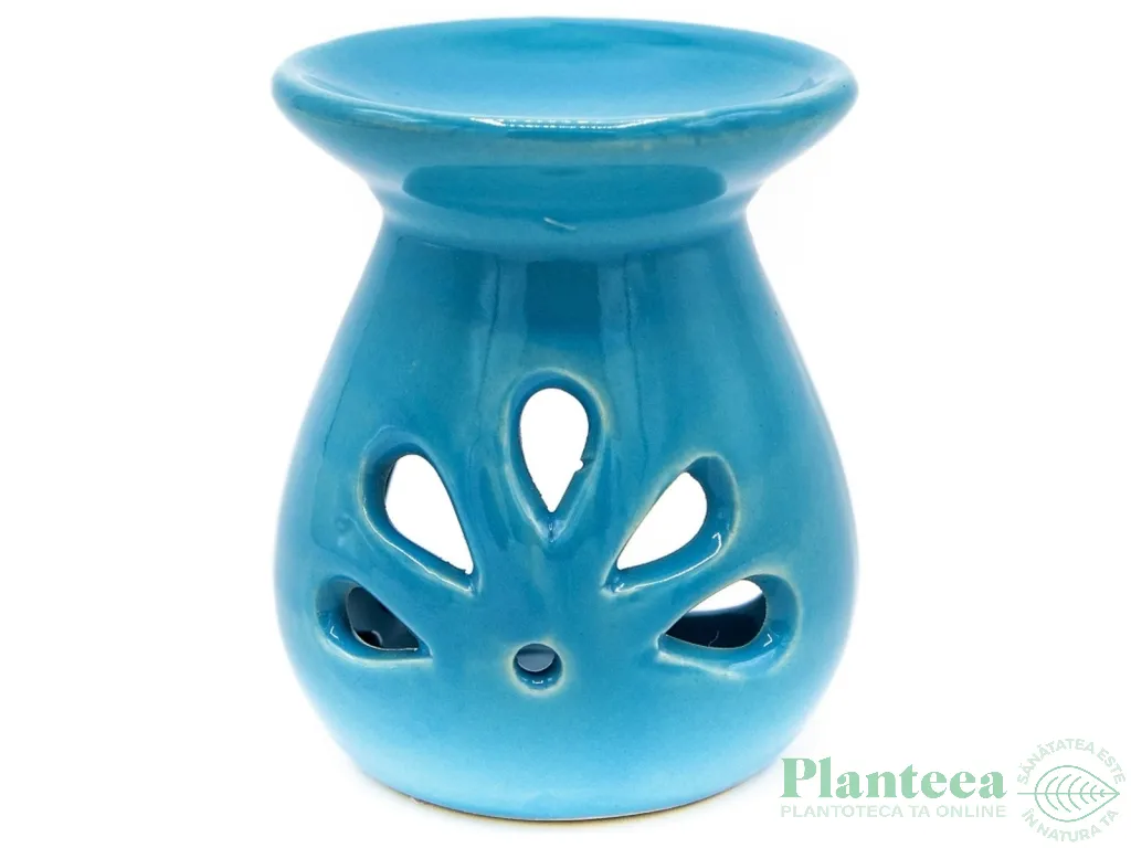 Vas ceramic aromatizor 5petale bleu 1b - AROMA LAND