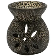 Vas ceramic aromatizor floare negru 1b - AROMA LAND