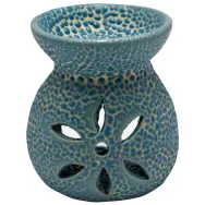 Vas ceramic aromatizor floare albastru deschis 1b - AROMA LAND