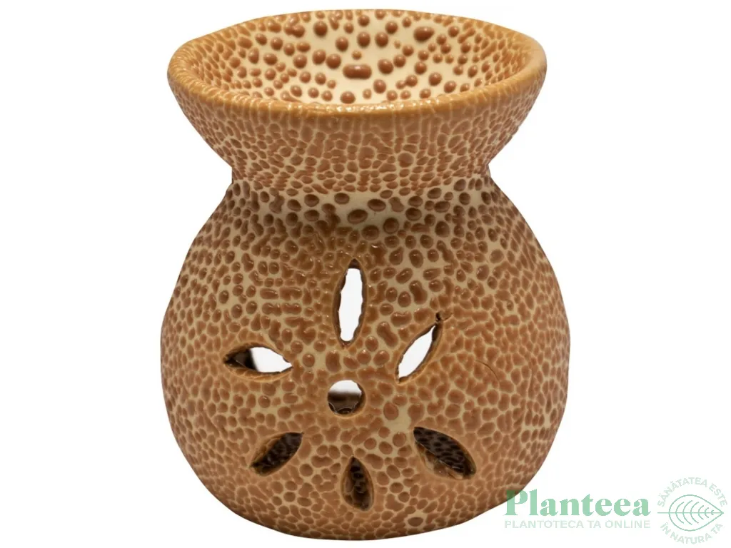 Vas ceramic aromatizor floare portocaliu 1b - AROMA LAND