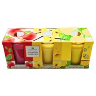 Set Lumanari parfumate pahar 10h [Apple&Cinnamon+French vanilla+Lemongrass] 3x140g - AROMA LAND