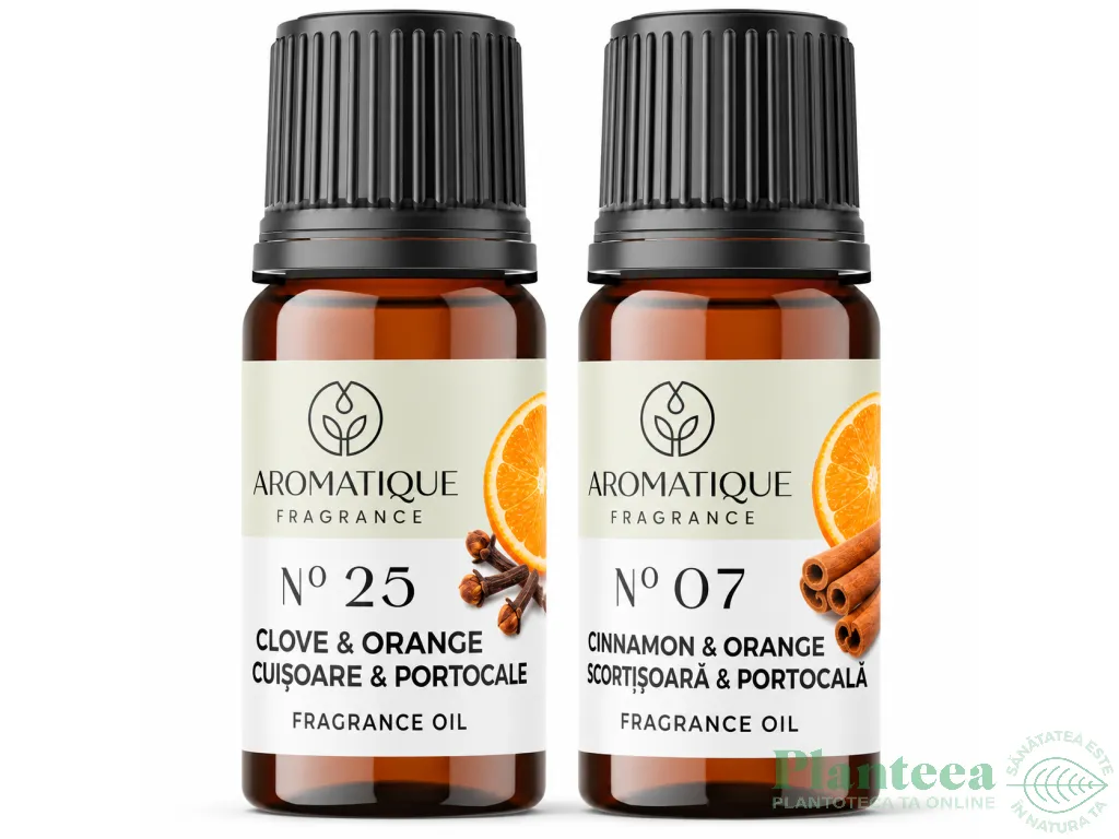 Kit 2 uleiuri aromo Mirosuri Sarbatoare [Cuisoare&Portocale+Scortisoara&Portocale] 10ml - AROMATIQUE