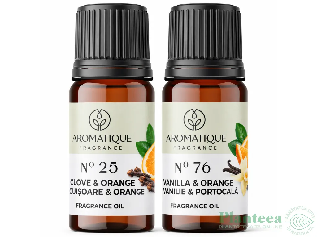 Kit 2 uleiuri aromo Note Sarbatoare [Cuisoare&Portocale+Vanilie&Portocale] 10ml - AROMATIQUE