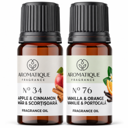 Kit 2 uleiuri aromo Arome Sarbatoare [Mar&Scortisoara+Vanilie&Portocale] 10ml - AROMATIQUE