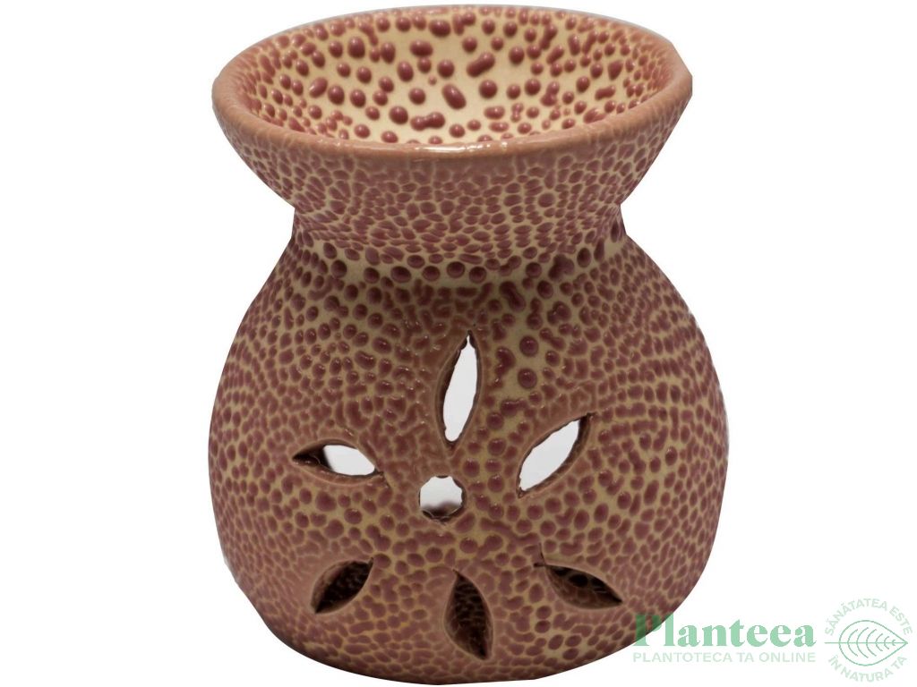 Vas ceramic aromatizor floare maro 1b - AROMA LAND