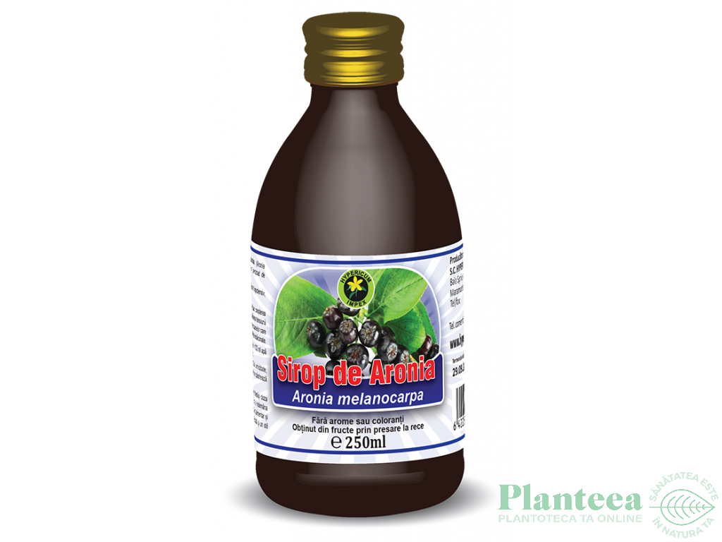 Sirop aronia cu zahar invertit 250ml - HYPERICUM PLANT