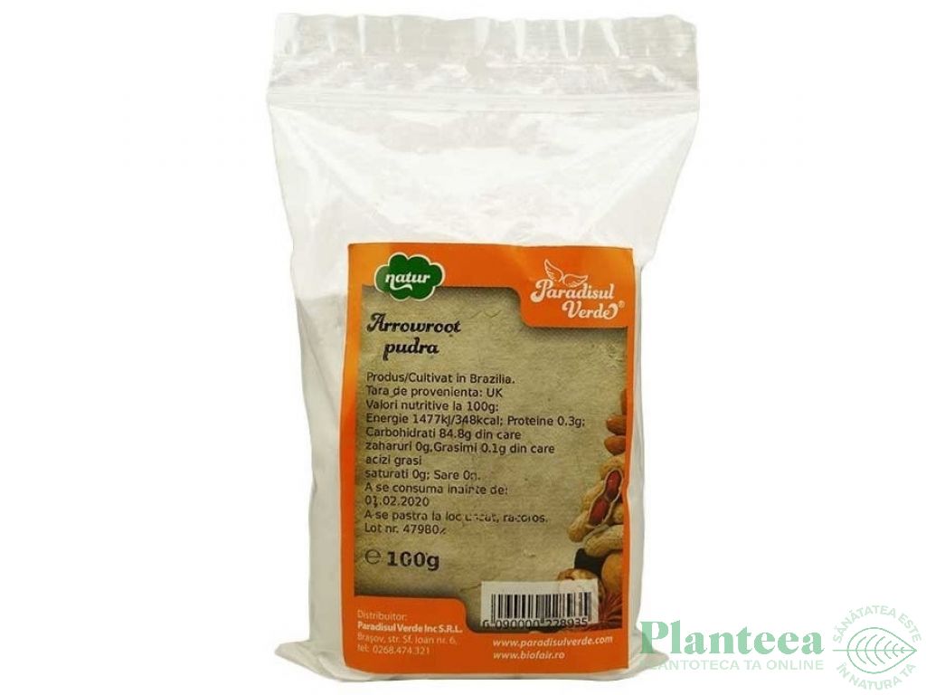 Arrow root pulbere natur 100g - PARADISUL VERDE