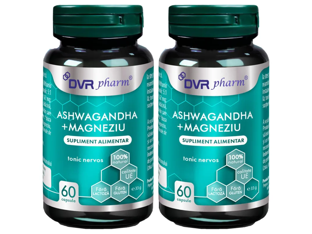 Set Ashwagandha Magneziu 2x60cps - DVR PHARM