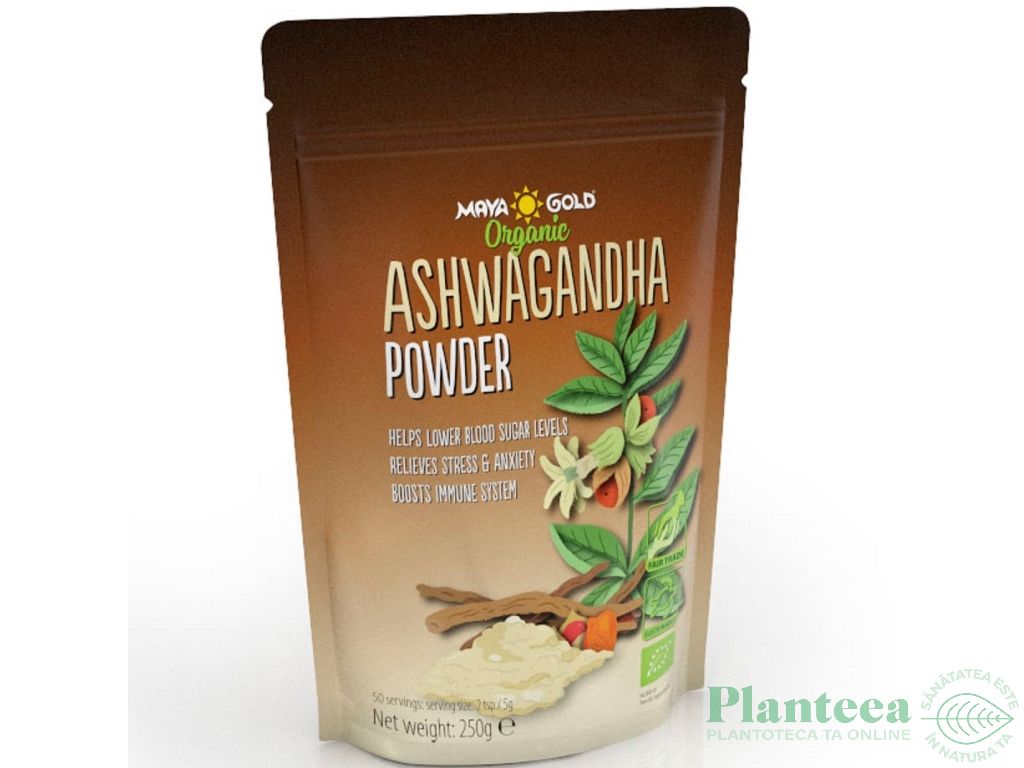 Pulbere ashwagandha bio 250g - MAYA GOLD