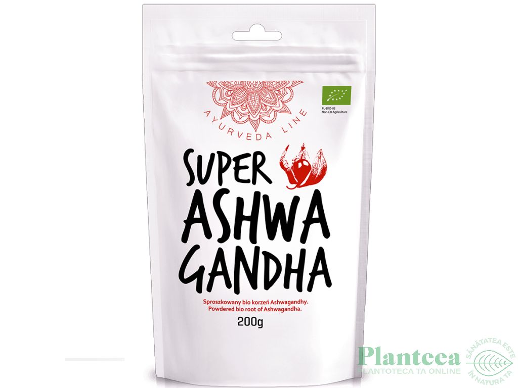 Pulbere ashwagandha bio 200g - DIET FOOD