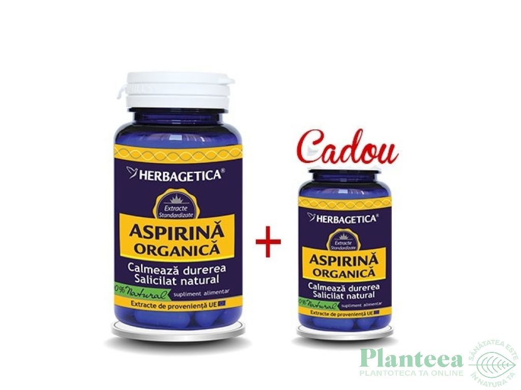 Pachet Aspirina organica 60+30cps - HERBAGETICA
