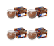 Set 4x Lumanari parfumate pahar 18h Christmas spices 80g - AURA
