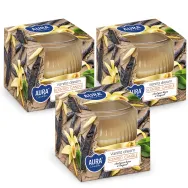 Set 3x Lumanari parfumate pahar 18h Vanilla Dream 80g - AURA