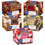 Set 5x Lumanari parfumate pahar 18h Arome Iarna 5tipuri 80g - AURA