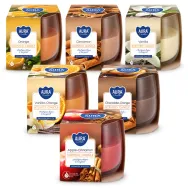 Kit 6x Lumanari parfumate pahar 24h Miresme Sarbatori 6tipuri 130g - AURA