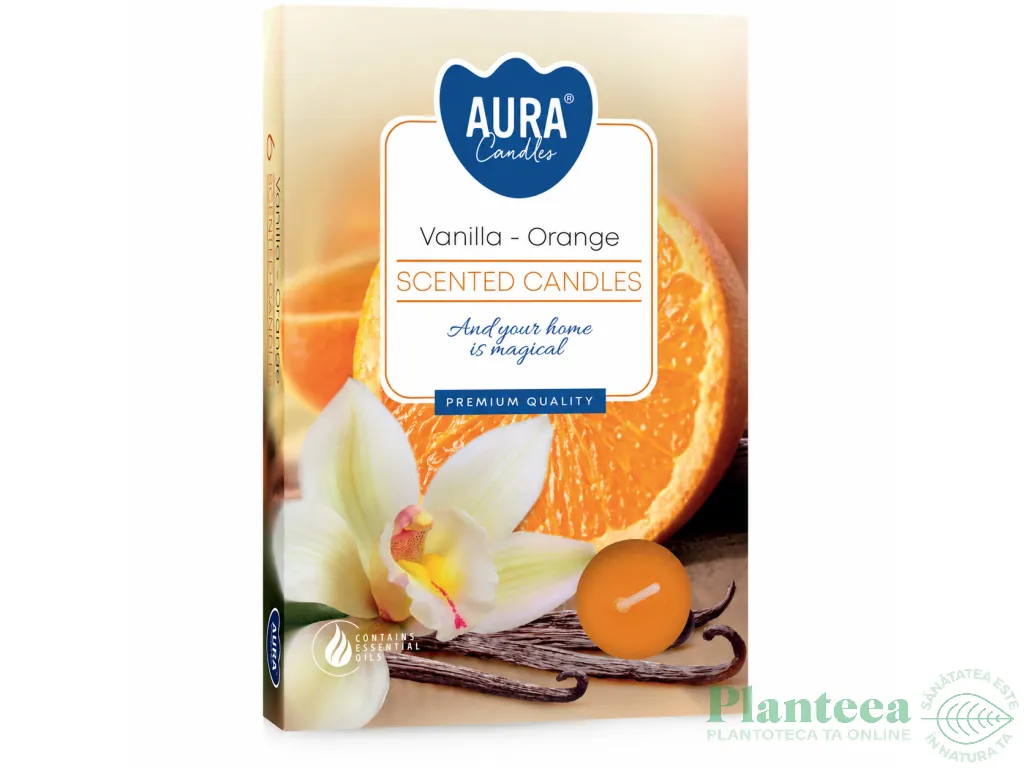 Lumanari pastila parfumate 4h vanilie portocale 6b - AURA