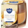 Lumanare parfumata pahar 24h vanilie orange 130g - AURA