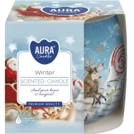 Lumanare parfumata pahar imprimat 20h Winter 100g - AURA