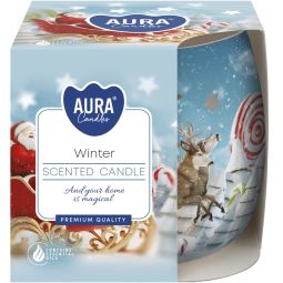 Lumanare parfumata pahar imprimat 20h Winter 100g - AURA