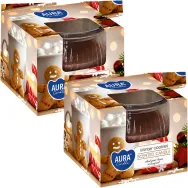 Set 2x Lumanari parfumate pahar 18h Winter cookies 80g - AURA
