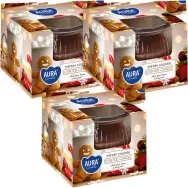 Set 3x Lumanari parfumate pahar 18h Winter cookies 80g - AURA