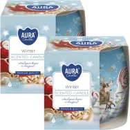 Set 2x Lumanari parfumate pahar imprimat 20h Winter 100g - AURA