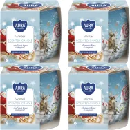 Set 4x Lumanari parfumate pahar imprimat 20h Winter 100g - AURA