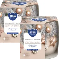 Set 2x Lumanari parfumate pahar imprimat 20h Wonderful Christmas 100g - AURA