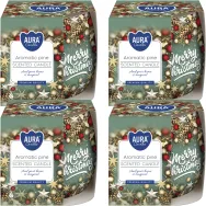 Set 4x Lumanari parfumate pahar imprimat 20h Merry Christmas 100g - AURA