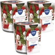 Set 3x Lumanari parfumate pahar imprimat 22h Happy Christmas 100g - AURA