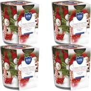 Set 4x Lumanari parfumate pahar imprimat 22h Happy Christmas 100g - AURA