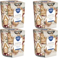 Set 4x Lumanari parfumate pahar imprimat 22h Turta dulce 100g - AURA