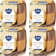 Set 4x Lumanari parfumate pahar 24h vanilie orange 130g - AURA