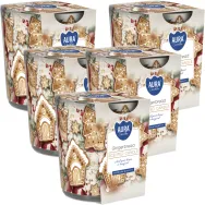 Set 5x Lumanari parfumate pahar imprimat 22h Turta dulce 100g - AURA