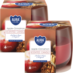 Set 2x Lumanari parfumate pahar 24h mar scortisoara 130g - AURA