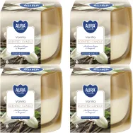 Set 4x Lumanari parfumate pahar 24h vanilie 130g - AURA