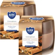 Set 2x Lumanari parfumate pahar 24h scortisoara 130g - AURA