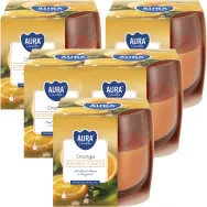 Set 5x Lumanari parfumate pahar 24h portocala 130g - AURA