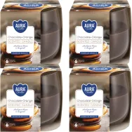 Set 4x Lumanari parfumate pahar 24h ciocolata orange 130g - AURA