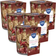 Set 5x Lumanari parfumate pahar imprimat 22h cinnamon cloves 100g - AURA
