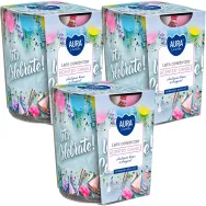 Set 3x Lumanari parfumate pahar imprimat 22h Let's celebrate 100g - AURA