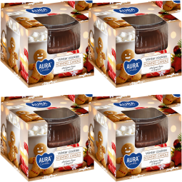 Set 4x Lumanari parfumate pahar 18h Winter cookies 80g - AURA