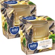 Set 2x Lumanari parfumate pahar 18h Vanilla Dream 80g - AURA