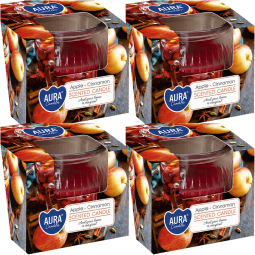 Set 4x Lumanari parfumate pahar 18h Mar Scortisoara 80g - AURA