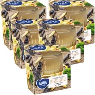 Set 5x Lumanari parfumate pahar 18h Vanilla Dream 80g - AURA