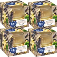Set 4x Lumanari parfumate pahar 18h Vanilla Dream 80g - AURA