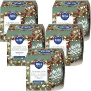Set 5x Lumanari parfumate pahar imprimat 20h Merry Christmas 100g - AURA