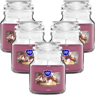 Set 5x Lumanari parfumate borcan cu capac 28h Vin fiert 120g - AURA