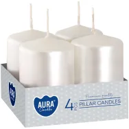 Lumanari ornamentale stalp 7h alb perlat 4b - AURA